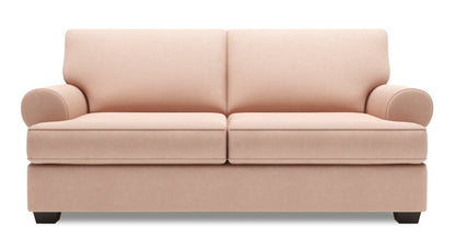 Made in Canada Customizable Sofa Lab Roll 76" Linen-Look Fabric Condo Size Sofa with Rolled Arms - Pax Rose Pink | Sofa Roll de Sofa Lab de 76 po de format condo fabriqué au Canada en tissu d’apparence lin - rose Pax Rose | RO093249