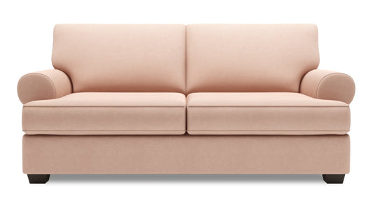 Made in Canada Customizable Sofa Lab Roll 76" Linen-Look Fabric Condo Size Sofa with Rolled Arms - Pax Rose Pink | Sofa Roll de Sofa Lab de 76 po de format condo fabriqué au Canada en tissu d’apparence lin - rose Pax Rose | RO093249