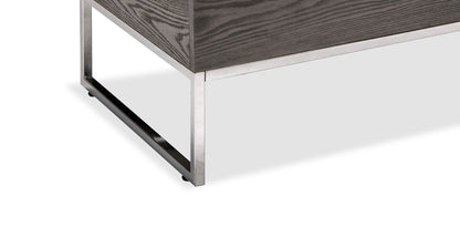 Echo 47.25" Modern Lift Top Coffee Table with Storage - Brown with Silver Metal Legs|Table à café moderne Echo de 47,25 po avec dessus relevable et rangement - brune avec pattes en métal argenté