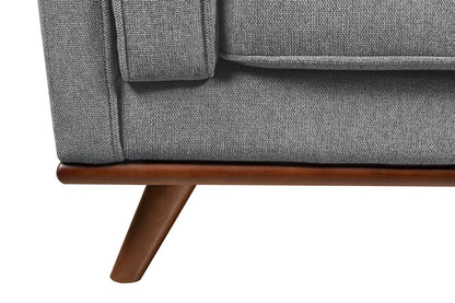 Kort & Co. Kassia 90.6" Linen-Look Fabric Sofa with Wood Base and Legs - Grey | Sofa Kassia de Kort & Co. de 90,6 po en tissu d’apparence lin avec base et pattes en bois - gris