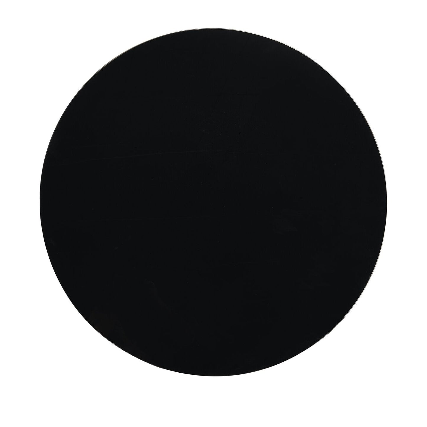 Xander 36" Modern Round Glass Top Coffee Table - Black and Gold with Metal Legs|Table à café ronde moderne Xander de 36 po avec dessus en verre - noire et dorée avec pattes en métal