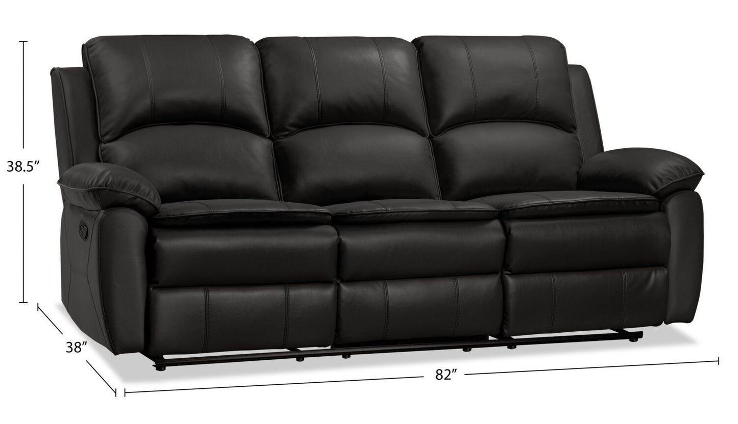 Chandler 82" Leather-Look Fabric Reclining Sofa - Grey | Sofa inclinable Chandler de 82 po en tissu d’apparence cuir - gris