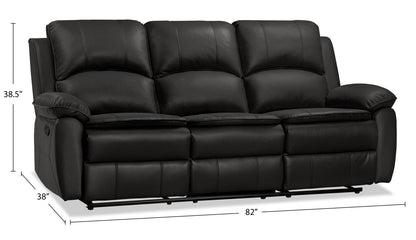 Chandler 82" Leather-Look Fabric Reclining Sofa - Grey | Sofa inclinable Chandler de 82 po en tissu d’apparence cuir - gris