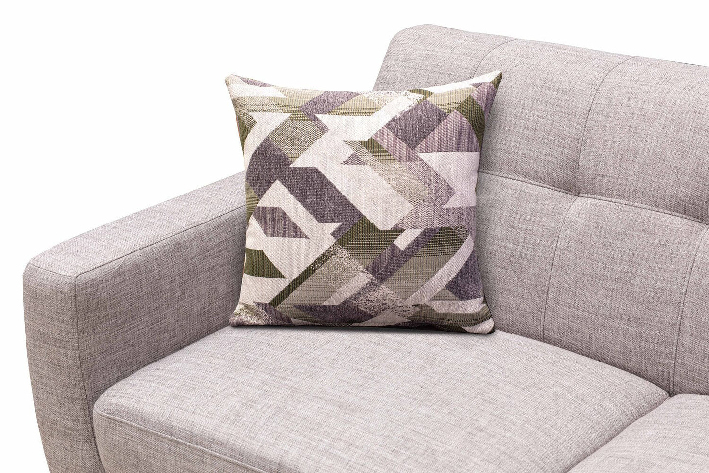 Kort & Co. Freeman 88" Linen-Look Fabric Sofa with Wood Base and Tufted Back Cushions - Dove White | Sofa Freeman Kort & Co. de 88 po en tissu d’apparence lin avec pattes en bois et coussins de dossier capitonnés - blanc colombe