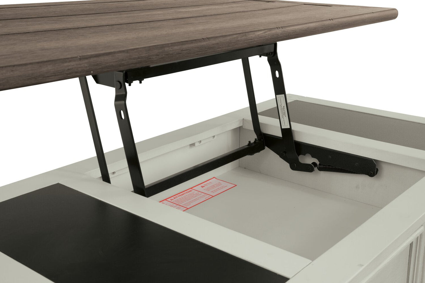 Colby 46" Rustic Lift Top Coffee Table with Storage and Casters - Two Tone Wood|Table à café rustique Colby de 46 po avec dessus relevable, rangement et roulettes - bois deux teintes