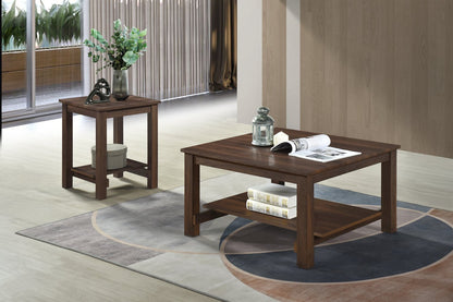 Jordi 31.5" Traditional Coffee Table with Shelf - Brown Walnut Finish Wood|Table à café traditionnelle Jordi de 31,5 po avec tablette - bois au fini noyer brun