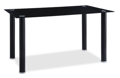 Onyx Dining Table with Glass Top, 55"W - Black | Table de salle à manger Onyx de 55 po (L) avec dessus en verre - noire