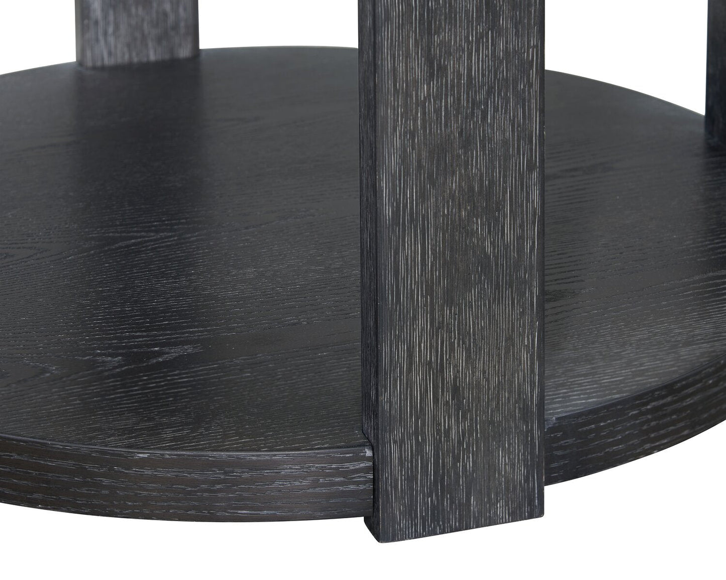 Declan 31.5" Modern Round Coffee Table with Shelf & Casters - Black | Table à café ronde Declan moderne de 31,5 po avec tablette - noire