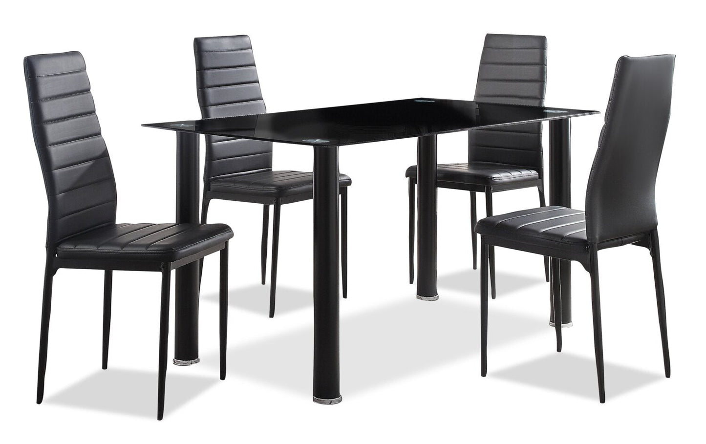 Onyx Dining Table with Glass Top, 55"W - Black | Table de salle à manger Onyx de 55 po (L) avec dessus en verre - noire