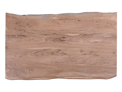 Miya Dining Table with Live Edge, Acacia Wood, Metal, 60"W - Natural | Table de salle à manger Miya de 60 po (L) en acacia et métal avec bordures Live Edge - naturelle