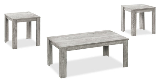 Remy 44" Traditional 3-Pack Coffee + 2 End Tables - Grey |Ensemble 3 tables traditionnelles Remy de 44 po (table à café et 2 tables de bout) - gris