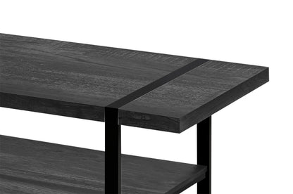Avery 47.25" Industrial Coffee Table with Shelf - Black with Black Metal Legs|Table à café industrielle Avery 47,25 po avec tablette - noire avec pattes en métal noir