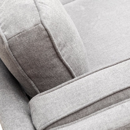 Kort & Co. Kassia 80" Linen-Look Fabric Condo Size Sofa with Wood Base and Legs - Grey | Sofa Kassia de Kort & Co. de 80 po de format condo en tissu d’apparence lin avec base et pattes en bois - gris