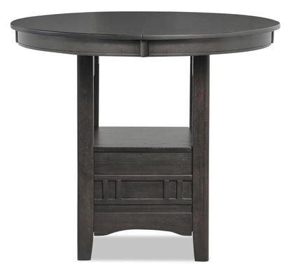 Dena Counter-Height Dining Table with 42-60"W Extension, Round  - Grey | Table de salle à manger ronde Dena de 42 po à 60 po (L) de hauteur comptoir et avec rallonge - grise