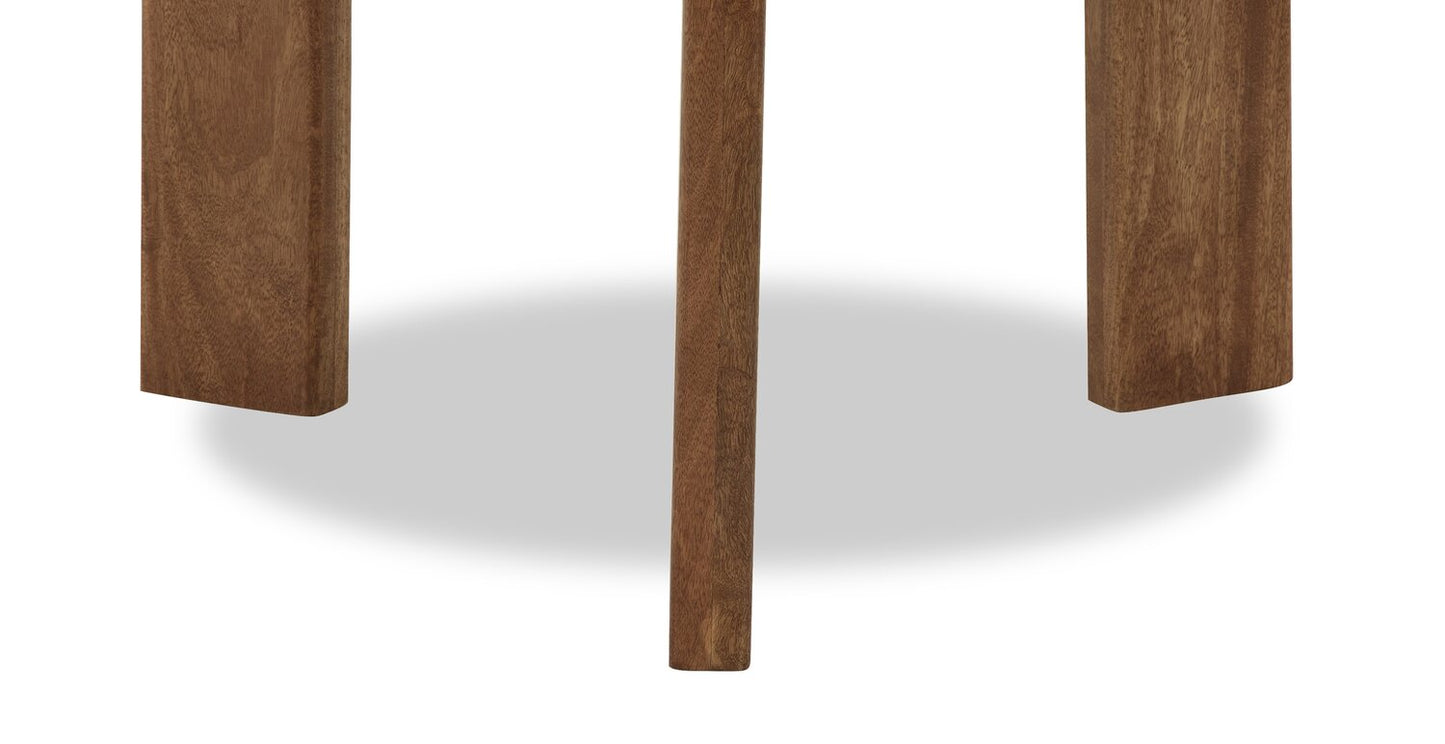 Merlin 33” Round Solid Wood and Marble Coffee Table - White and Brown | Table à café ronde Merlin de 33 po en bois massif et en marbre - blanche et brune