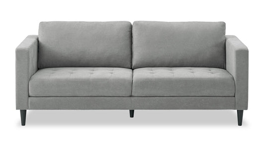 Metro 78" Fabric Sofa with Tufted Seat Cushions and Reversible Back Cushions - Grey | Sofa Metro de 78 po en tissu avec coussins de siège capitonnés et coussins de dossier réversibles - gris