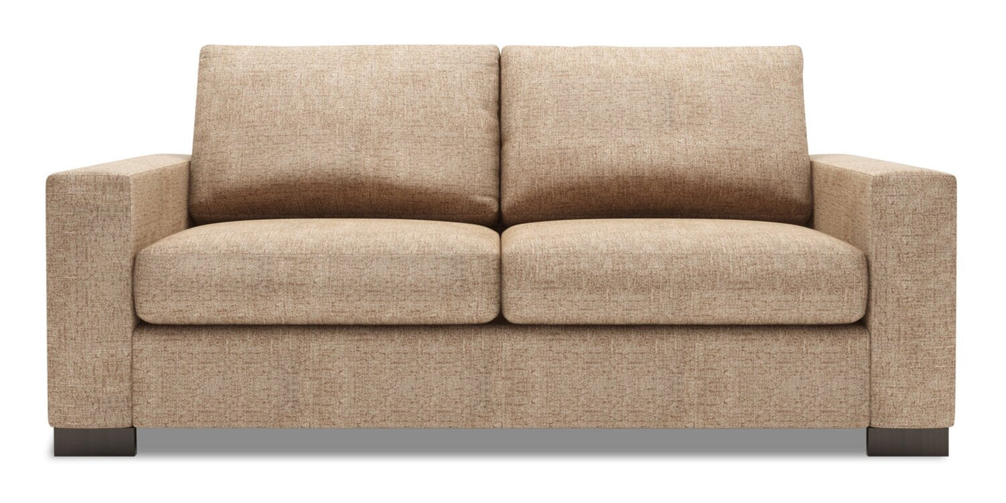 Made in Canada Customizable Sofa Lab Track 75" Chenille Fabric Condo Size Sofa with Track Arms - Luxury Taupe | Sofa Track de Sofa Lab de 75 po de format condo fabriqué au Canada en tissu de chenille - taupe Luxury Taupe | TR092893