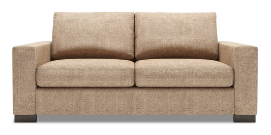 Made in Canada Customizable Sofa Lab Track 75" Chenille Fabric Condo Size Sofa with Track Arms - Luxury Taupe | Sofa Track de Sofa Lab de 75 po de format condo fabriqué au Canada en tissu de chenille - taupe Luxury Taupe | TR092893