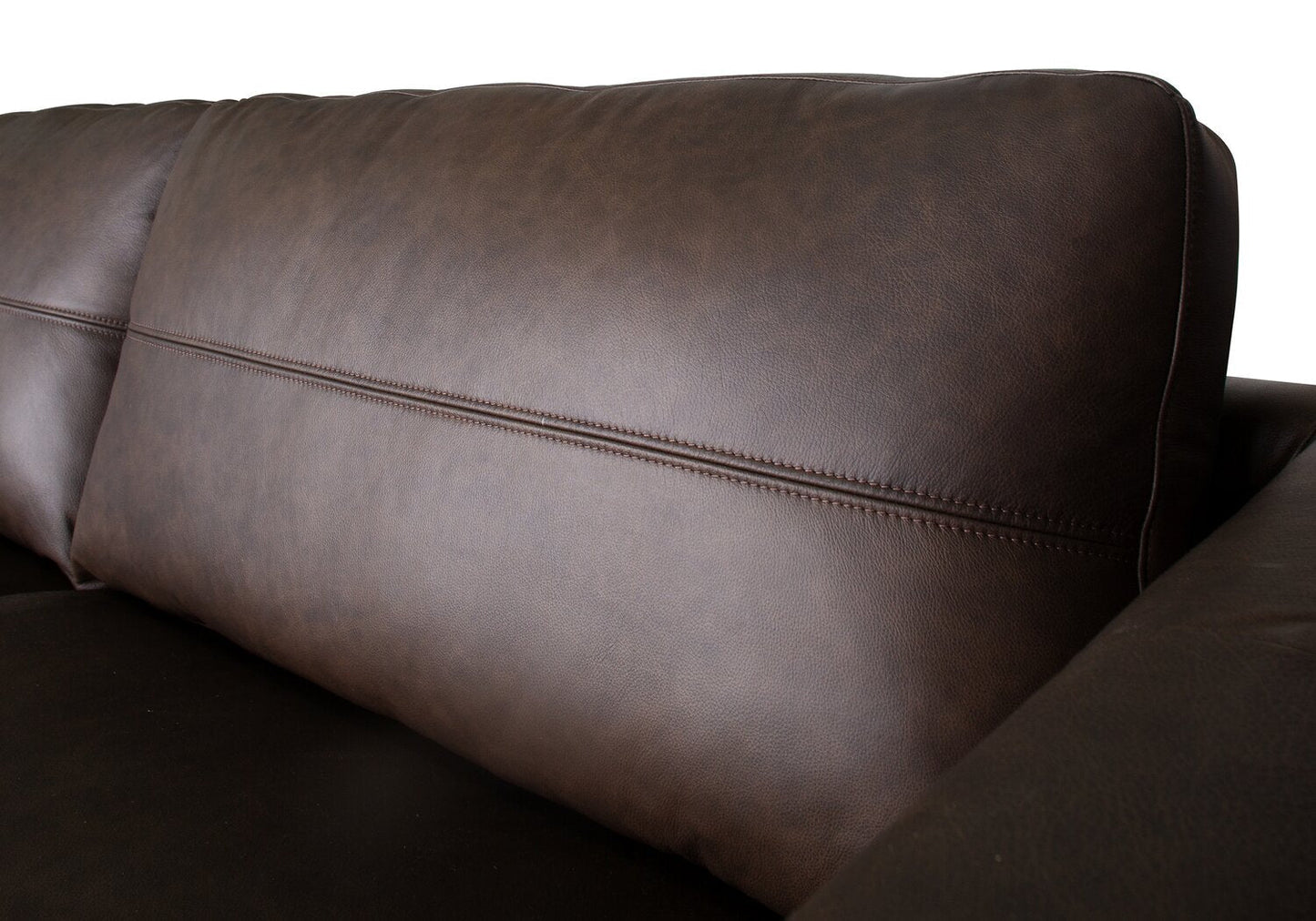 Melrose 84.5" Top-Grain Genuine Leather Sofa with Metal Legs - Dark Brown | Sofa Melrose de 84,5 po en cuir véritable de qualité supérieure avec pattes en métal - brun foncé