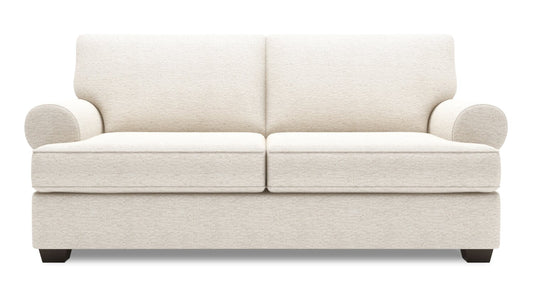 Made in Canada Customizable Sofa Lab Roll 76" Chenille Fabric Condo Size Sofa with Rolled Arms - Luxury Sand Beige | Sofa Roll de Sofa Lab de 76 po de format condo fabriqué au Canada en tissu de chenille - beige Luxury Sand | RO093093