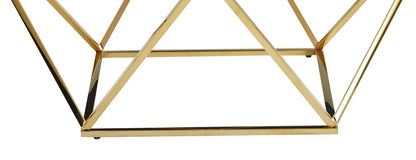 Amanda 31.5" Modern Square Coffee Table - White Marble Top with Gold Metal Base | Table à café carrée moderne Amanda de 31,5 po - dessus en marbre blanc avec base en métal doré