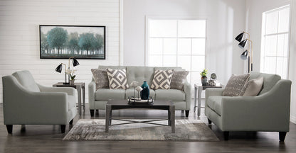 Made in Canada Cindy Crawford Home Kylie 78" Linen-Look Sofa with Wood Legs - Zeus Grey | Sofa Kylie de Cindy Crawford Home de 78 po fabriqué au Canada en tissu d’apparence lin avec pattes en bois - gris Zeus