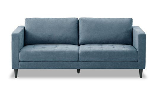 Metro 78" Fabric Sofa with Tufted Seat Cushions and Reversible Back Cushions - Denim Blue | Sofa Metro de 78 po en tissu avec coussins de siège capitonnés et coussins de dossier réversibles - bleu denim