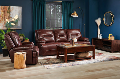 Roanoke 50" Rustic Lift Top Coffee Table with Storage and Shelf - Dark Cherry Wood and Slate Inlay|Table à café rustique Roanoke de 50 po avec dessus relevable, rangement et tablette - bois cerisier foncé et incrustation d’ardoise