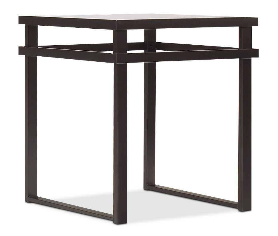 Laney 47" Modern 3-Pack Coffee + 2 End Tables - Black Metal with Glass Top|Ensemble 3 tables modernes Laney de 47 po (table à café et 2 tables de bout) - métal noir avec dessus en verre