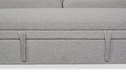 Wilson 77.5" Linen-Look Fabric Sleeper Sofa with Drop-Down Back Cushions and Metal Legs - Solis Grey  | Sofa-lit Wilson de 77,5 po en tissu d’apparence lin avec coussins de dossier rabattables et pattes en métal - gris Solis