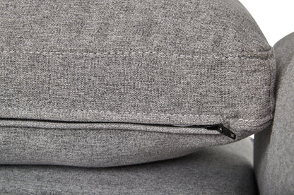Wilson 77.5" Linen-Look Fabric Sleeper Sofa with Drop-Down Back Cushions and Metal Legs - Solis Grey  | Sofa-lit Wilson de 77,5 po en tissu d’apparence lin avec coussins de dossier rabattables et pattes en métal - gris Solis