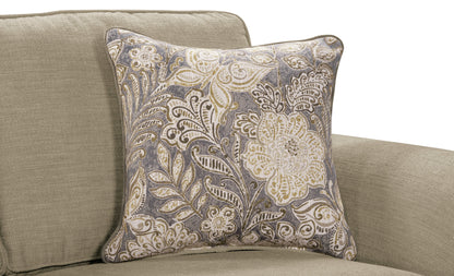 Made in Canada Wynn 93" Chenille Fabric Sofa with Nailhead Trim and Wood Bun Legs - Taupe | Sofa Wynn de 93 po fabriqué au Canada en tissu de chenille avec bordure de clous décoratifs et pattes en oignon en bois - taupe