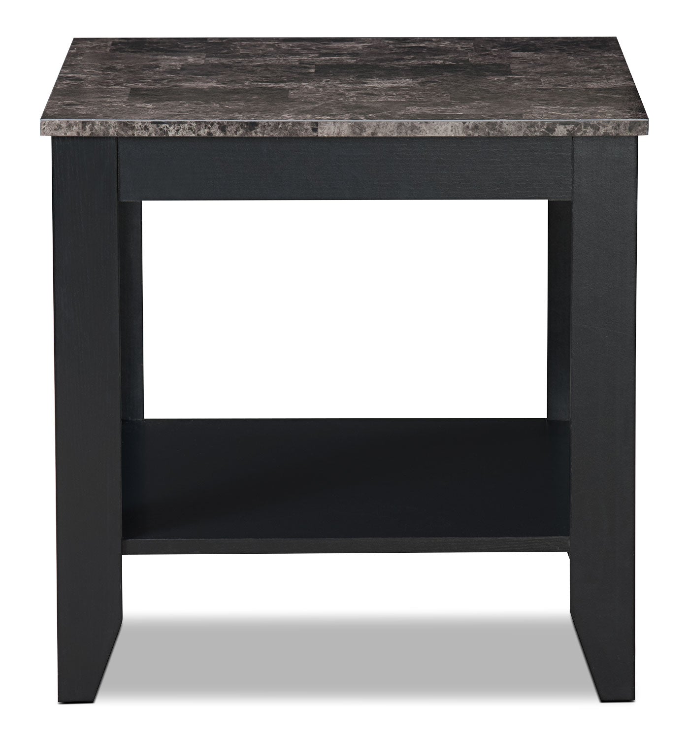 Roma  47.5" 3-Pack Coffee + 2 End Tables with Shelf - Black Marble Look |Ensemble 3 tables Roma de 47,5 po (table à café et 2 tables de bout) avec tablette - imitation de marbre noir