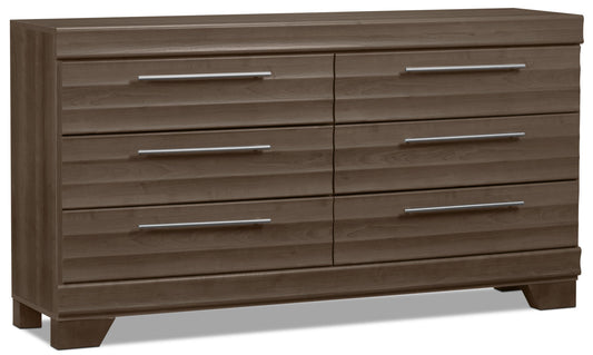 Olivia Bedroom 6-Drawer Dresser, 61.3"W x 32.8"H, Made in Canada - Grey | Commode Olivia de 61,3 po (L) x 32,8 po (H) à 6 tiroirs pour la chambre à coucher, fabriquée au Canada - grise