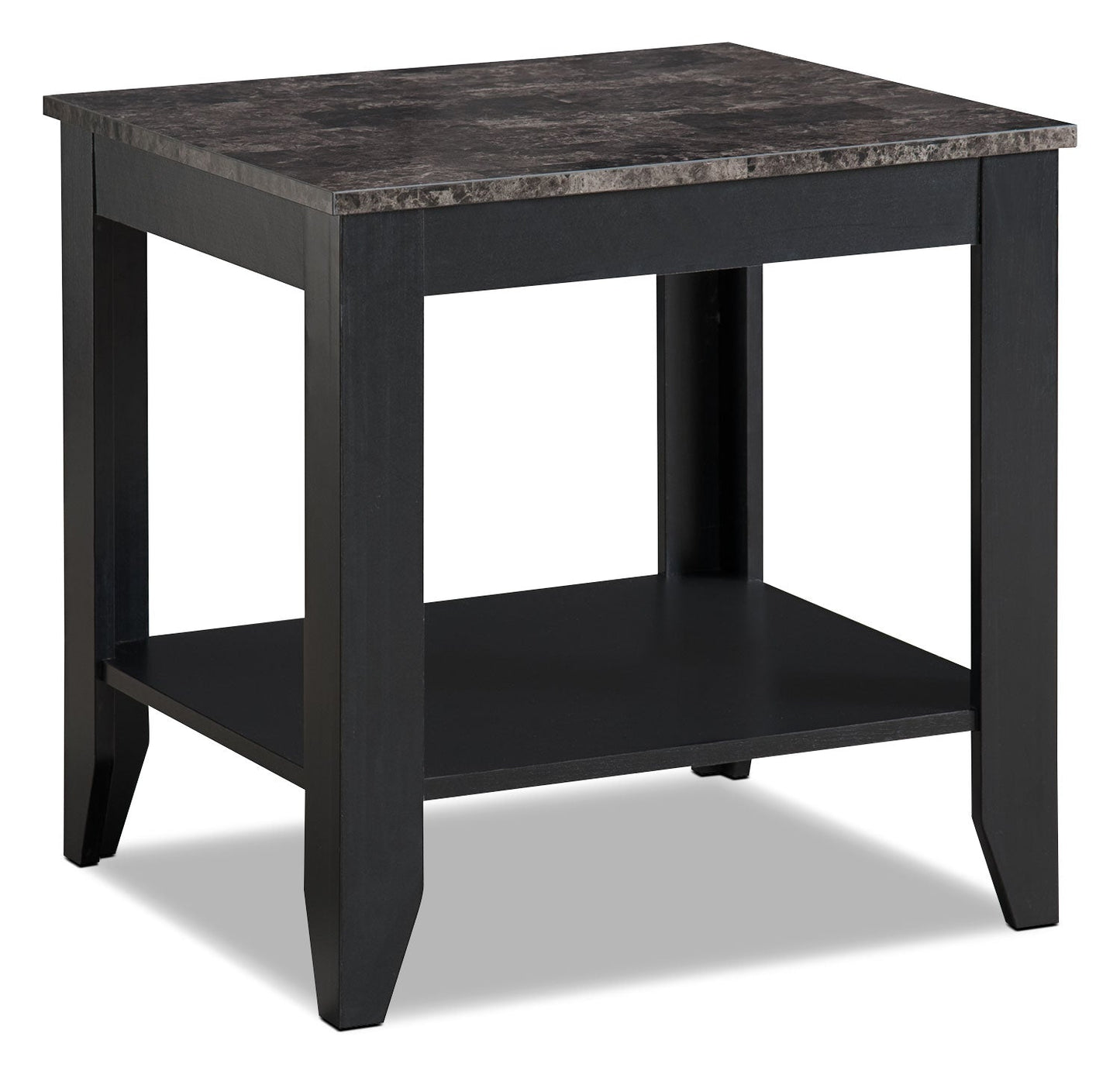 Roma  47.5" 3-Pack Coffee + 2 End Tables with Shelf - Black Marble Look |Ensemble 3 tables Roma de 47,5 po (table à café et 2 tables de bout) avec tablette - imitation de marbre noir